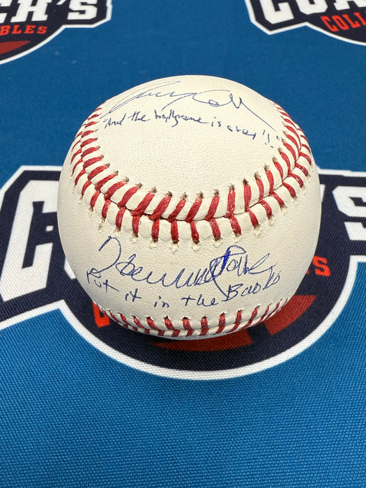 Gary Cohen & Howie Rose Autographed OML Baseball w/ Multiple Inscription (JSA)