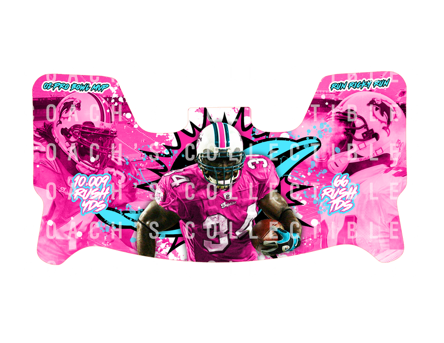 Ricky Williams Miami Vice/BCA Custom Visor for Any Full Size Riddell Helmet (Universal Fit) (4)