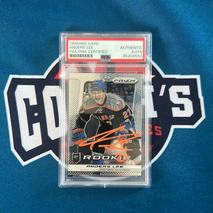 Anders Lee Autographed 2013 Panini Prizm Rookie Card Slabbed #262 (PSA SLAB)