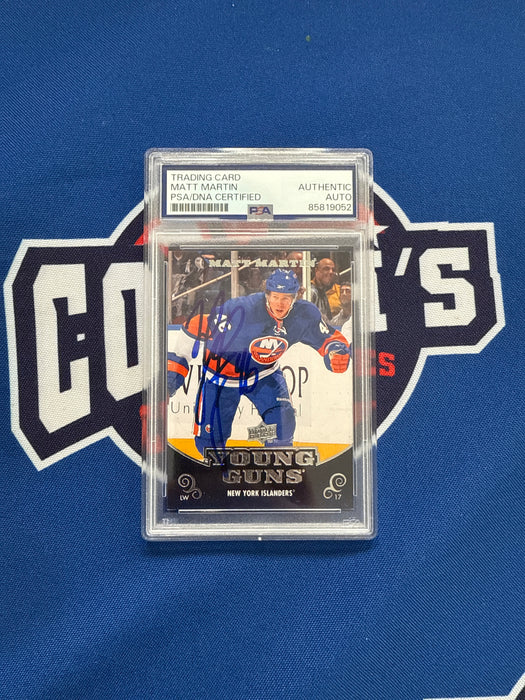 Matt Martin Autographed 2010 UD Young Guns Rookie Card #233 (PSA Slab)