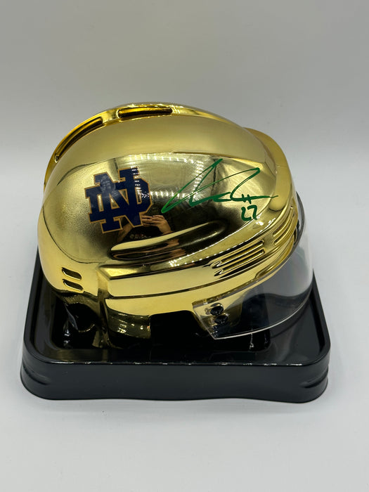 Anders Lee Autographed Notre Dame Hockey CHOME Mini Helmet (Beckett)