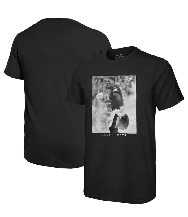 Jalen Hurts Philadelphia Eagles Majestic Threads Oversized Player Image XL T-Shirt - Black