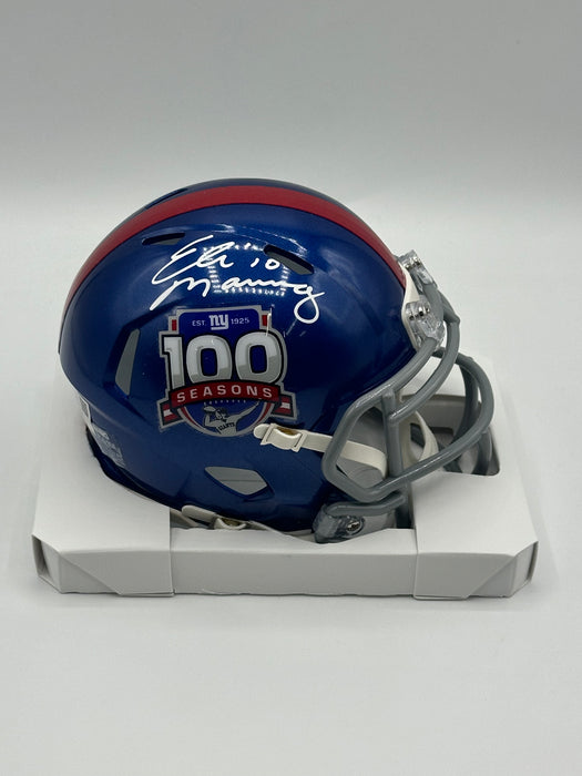 Eli Manning Autographed NY Giants 100th Season Anniversary Mini Helmet (Fanatics)