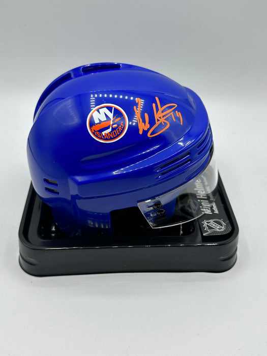 Bo Horvat Autographed NY Islanders Blue Mini Helmet (Fanatics)