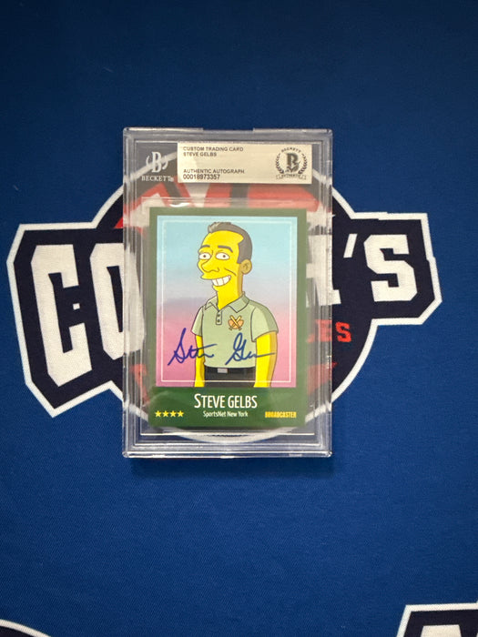 Steve Gelbs Autographed Custom Simpsons SNY Slabbed Trading Card (Beckett Slab)
