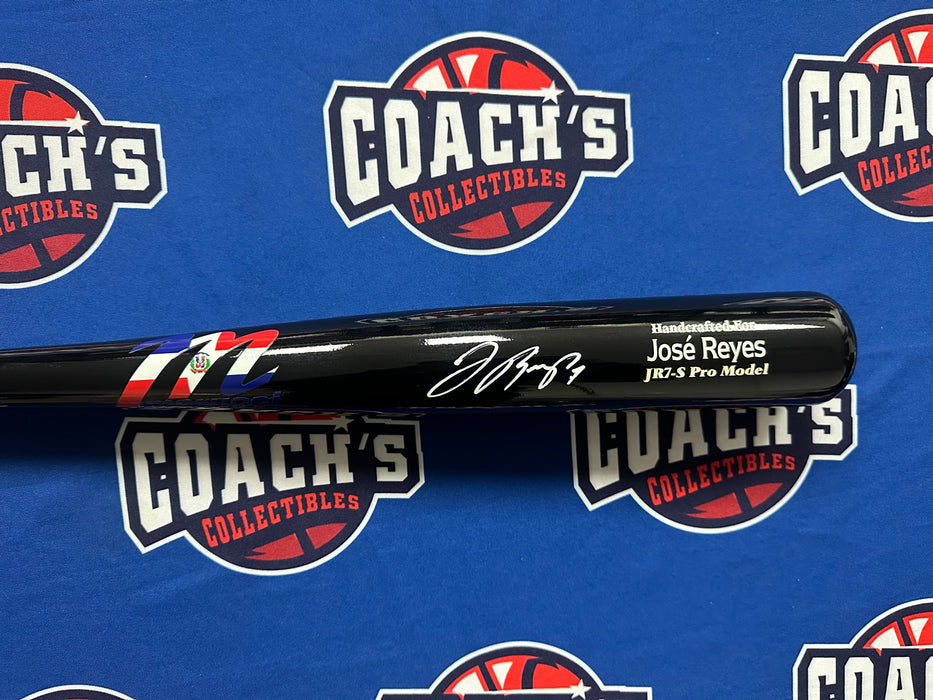 Jose Reyes Autographed Dominican Republic Flag Marucci Game Model Bat (Beckett)