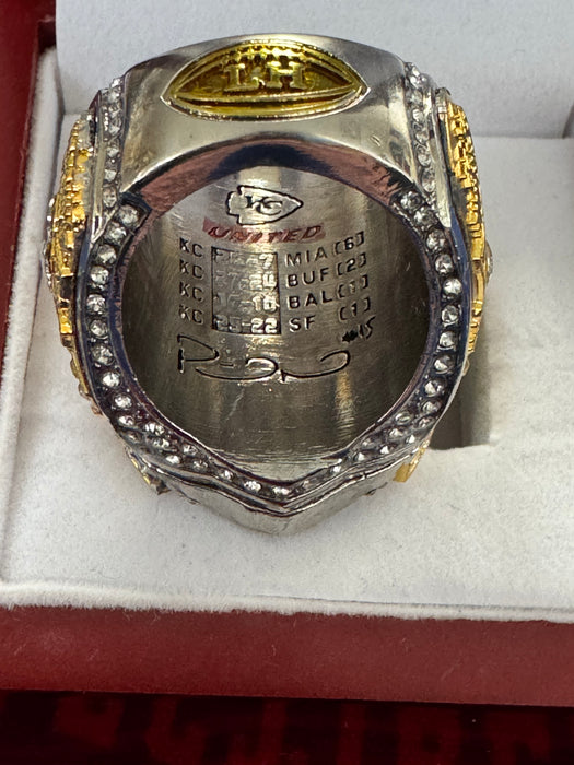 Patrick Mahomes Super Bowl LVIII Replica Ring with Display Box