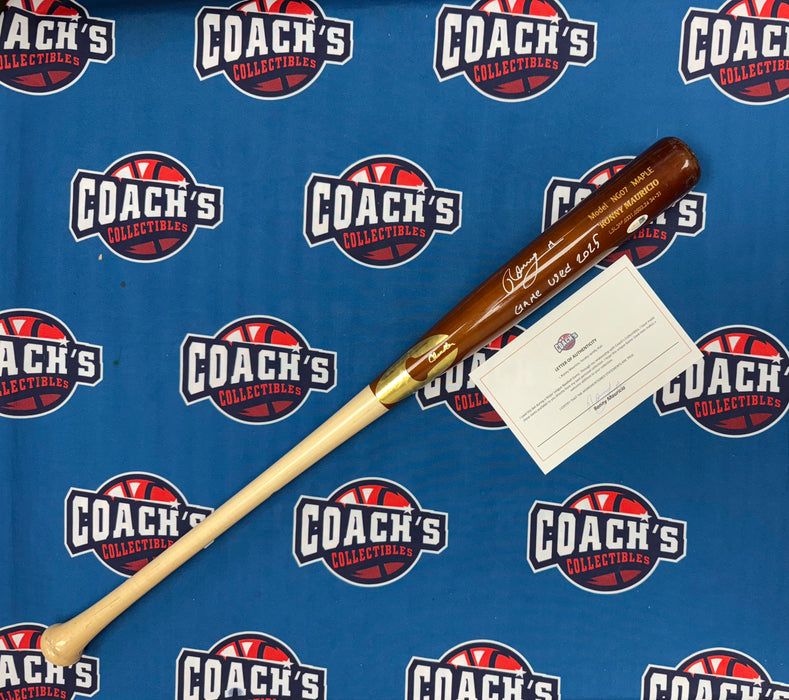 Ronny Mauricio Autographed GAME USED Bat from 2025 Season w/ Inscr (JSA)