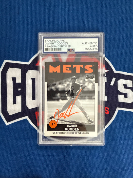 Dwight "Doc" Gooden Autographed 2021 Topps Once Upon a Time in Queens Special Set Card (PSA SLAB)