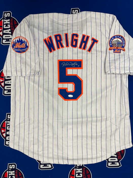 David Wright Autographed NY Mets CUSTOM Pinstripe Jersey (JSA)