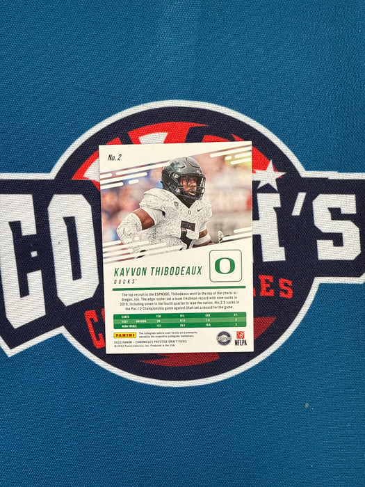 Kayvon Thibodeaux Autographed 2022 Panini Chronicles Prestige Draft Picks Rookie Card (GTP)