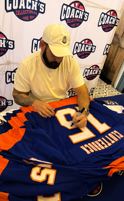 Cal Clutterbuck Autographed CUSTOM NY Islanders Blue Jersey (JSA)