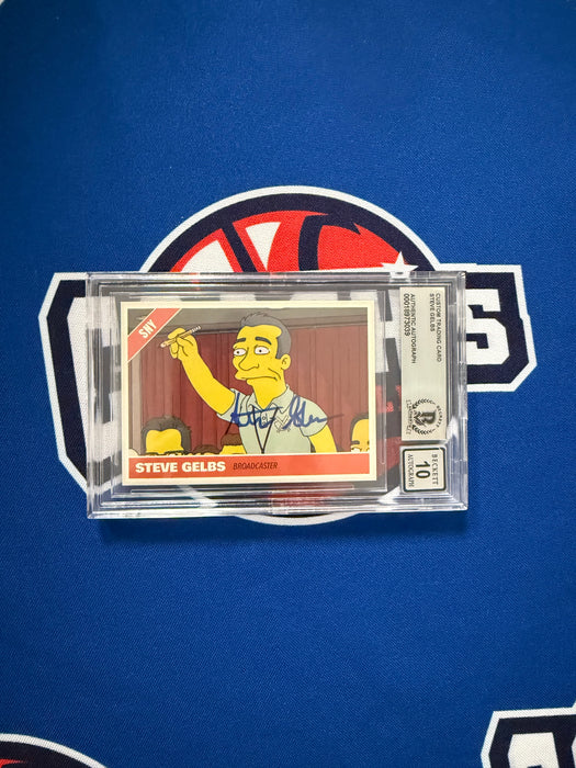 Steve Gelbs Autographed Custom Simpsons SNY Slabbed Trading Card Gem 10 Auto (Beckett Slab)