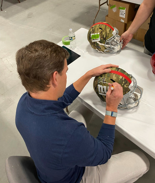 Eli Manning & Victor Cruz DUAL Autographed New York Giants Camo Replica Helmet (Fanatics)