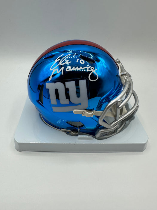 Eli Manning Autographed Chrome Mini Helmet (Fanatics)