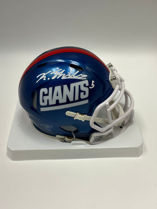 Kayvon Thibodeaux Autographed NY Giants Color Rush Mini Helmet (Beckett)