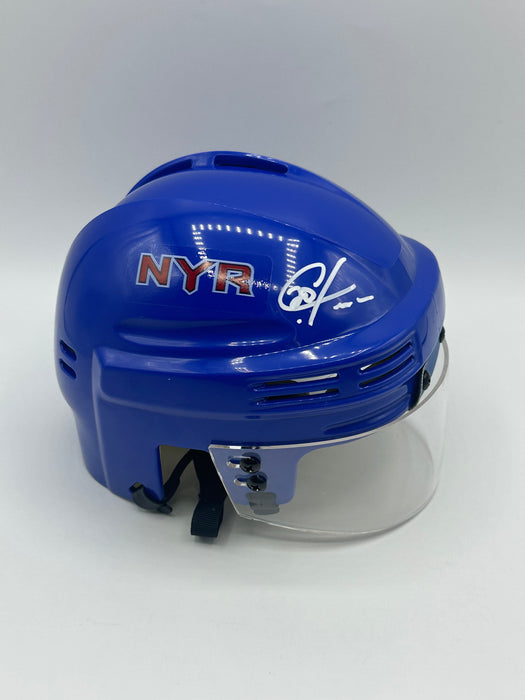 Chris Kreider Autographed NY Rangers Blue Mini Helmet (Beckett)
