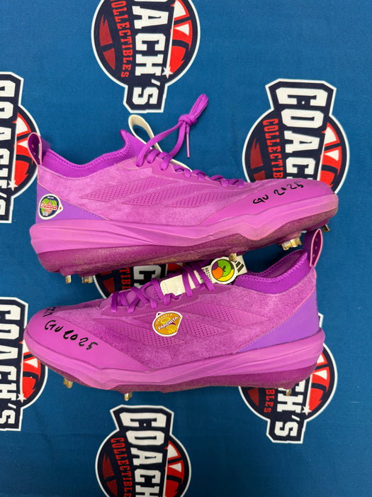 GAME USED Ronny Mauricio Autographed PAIR of Adidas Cleats w/ Game Used 2025 Inscription (JSA)