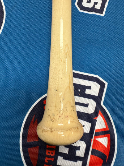 Ronny Mauricio Autographed GAME USED Bat from 2025 Season w/ Inscr (JSA)