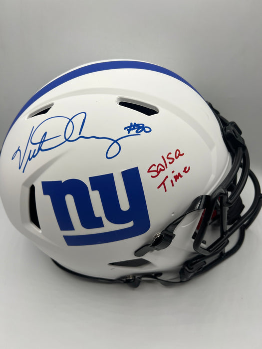 Victor Cruz Autographed NY Giants Full Size Lunar Eclipse Authentic Helmet with Salsa Time Inscr (Beckett)