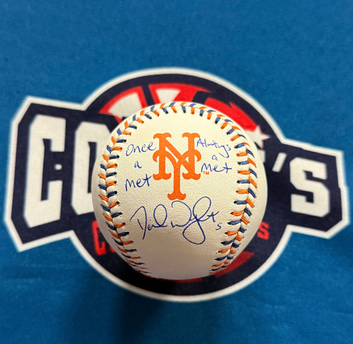 David Wright Autographed NY Mets Team Stitch Logo Baseball w/ Once a Met, Always a Met Inscription (JSA)