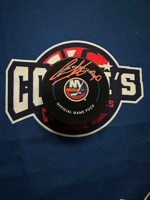 Ilya Sorokin Autographed NY Islanders Game Model Puck (Fanatics)