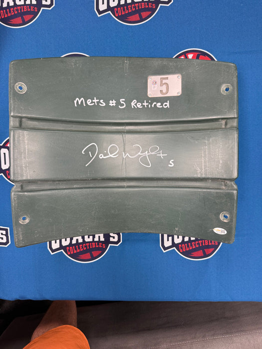 David Wright Autographed Shea Stadium Authentic Green Seat Back w/ Mets #5 Retired Inscription  (JSA)