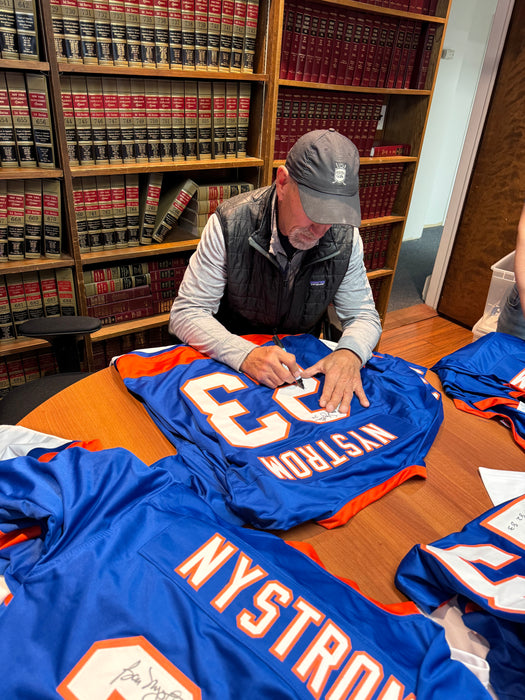 Bobby Nystrom Autographed CUSTOM NY Islanders Jersey w/ Mr Islander (JSA)