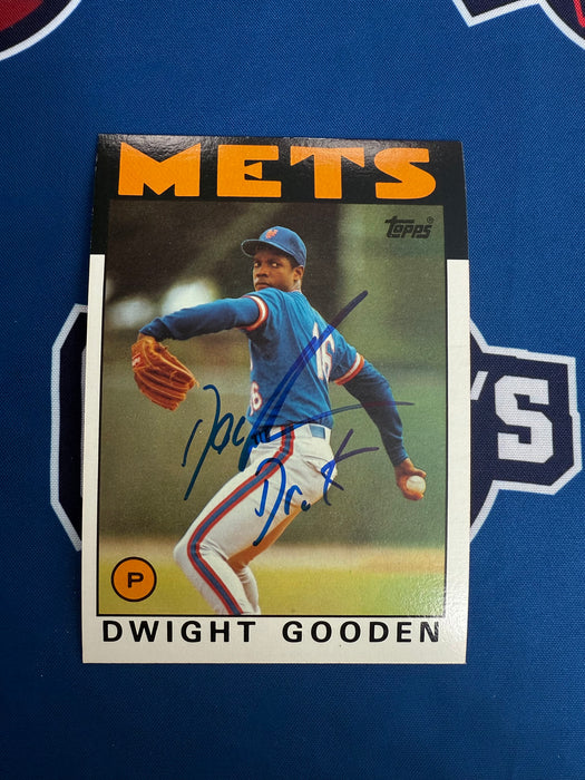 Dwight "Doc" Gooden Autographed 1986 JUMBO Topps 5x7 Card w/ Dr. K (JSA)