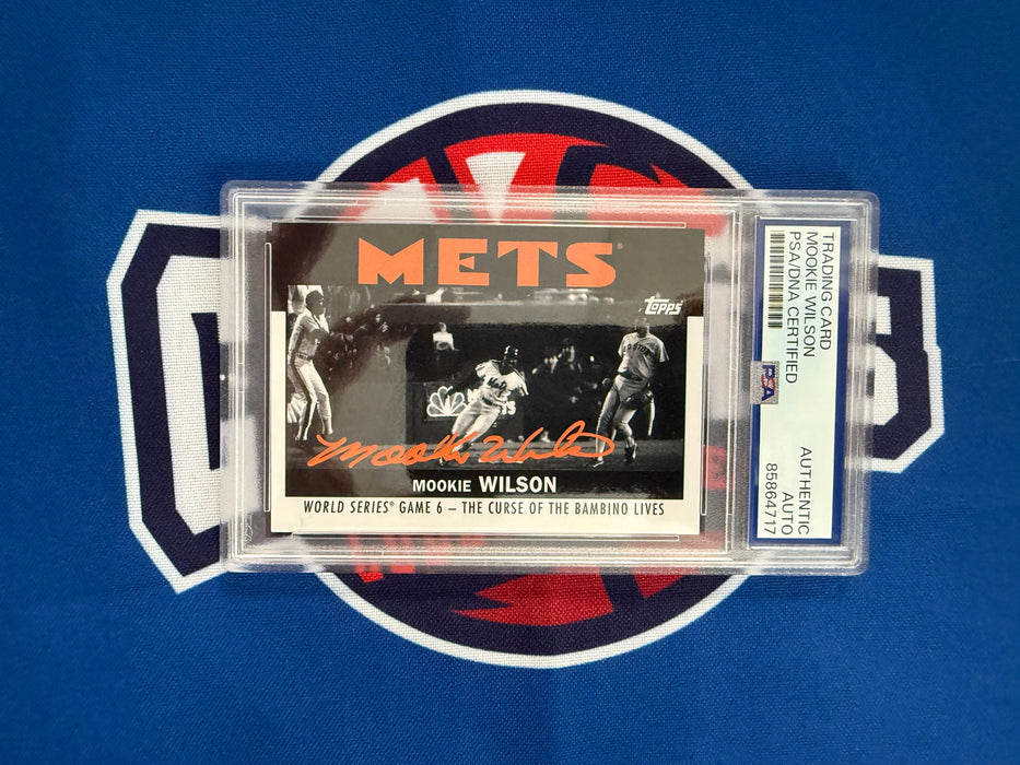 Mookie Wilson Autographed 2021 Topps Once Upon a Time in Queens Special Set Card (PSA SLAB)