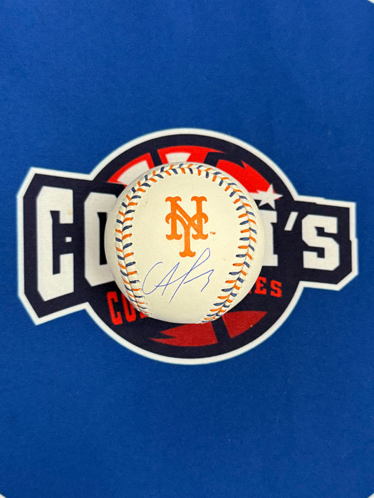 Francisco Alvarez Autographed NY Mets Team Stitch Logo Official Major League Baseball (JSA)