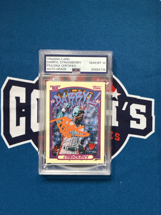 Darryl Strawberry Autographed 2021 Topps Project 70 Gregory Siff Trading Card Gem 10 Auto (PSA SLAB)