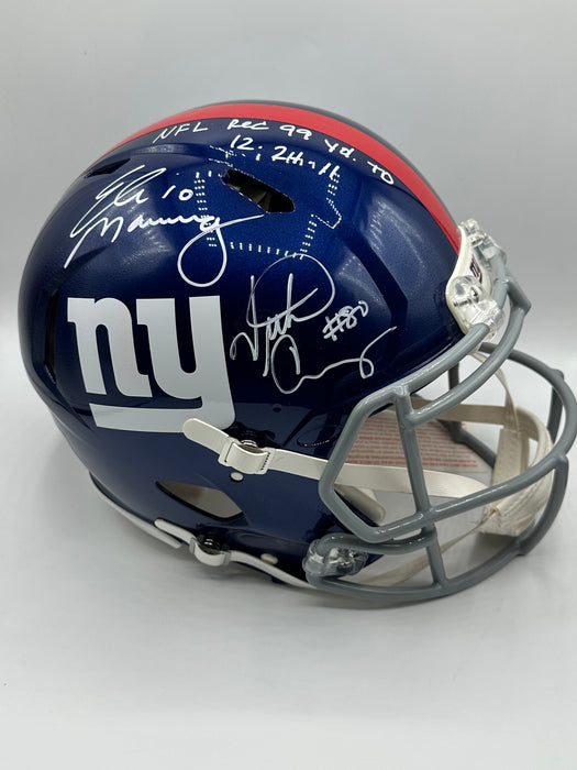 Eli Manning & Victor Cruz DUAL Autographed New York Giants Speed Authentic Helmet (Fanatics/Beckett)