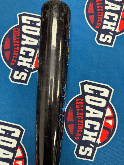 Ronny Mauricio Autographed GAME USED Bat from 2025 Season w/ Inscr (JSA)