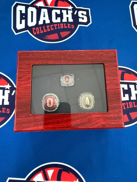 Ohio State 3pc Replica College Football National Championship Ring Set w/ Display Box