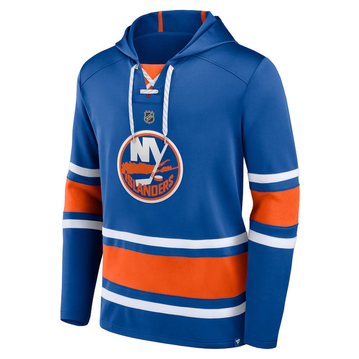 Mathew Barzal Sz SMALL New York Islanders Fanatics Name & Number Lace-Up Pullover Hoodie - Royal