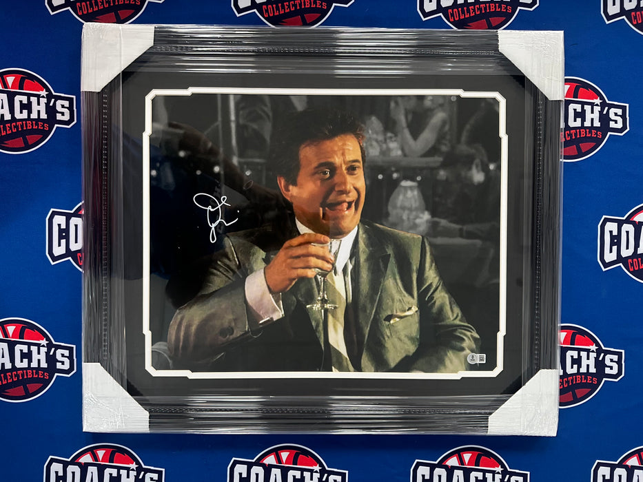 FRAMED Joe Pesci Autographed 16x20 Goodfellas “Funny How” Laughing Custom Spotlight Photo (Beckett)