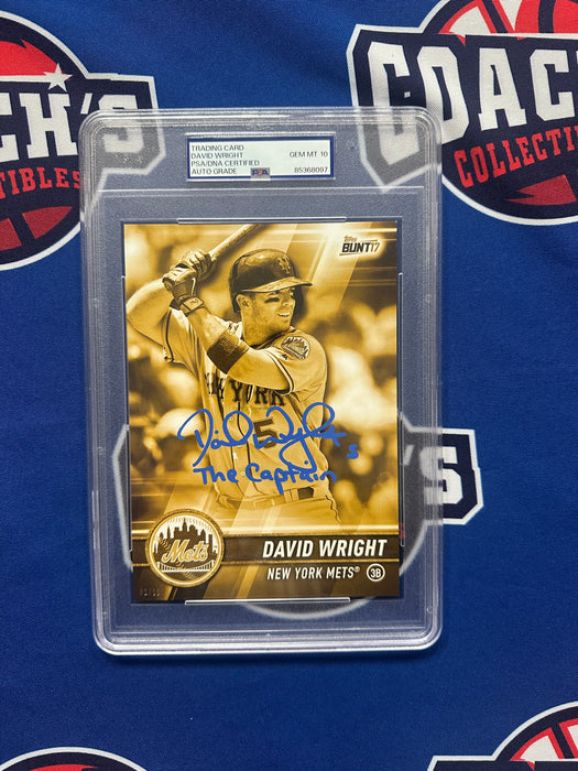 David Wright Autographed 2017 Topps 5x7 Slabbed Jumbo Card Auto Grade 10 Card 01/10 with Inscription (PSA) (Copy)