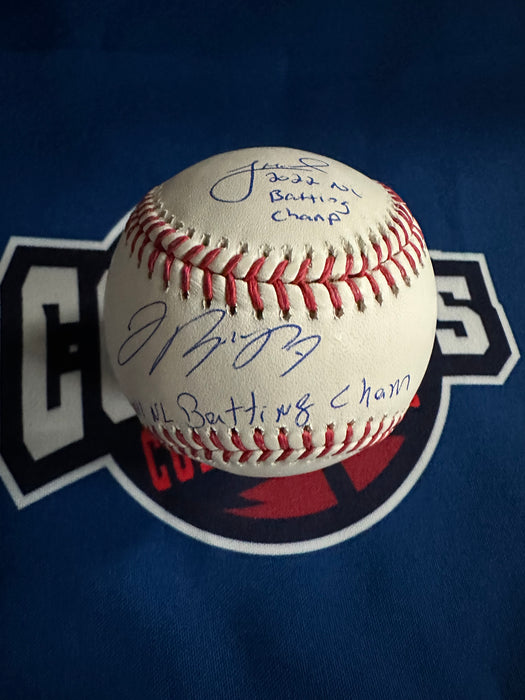 Jose Reyes & Jeff McNeil DUAL Autographed OMLB with Batting Champ Inscriptions (Fanatics/JSA)
