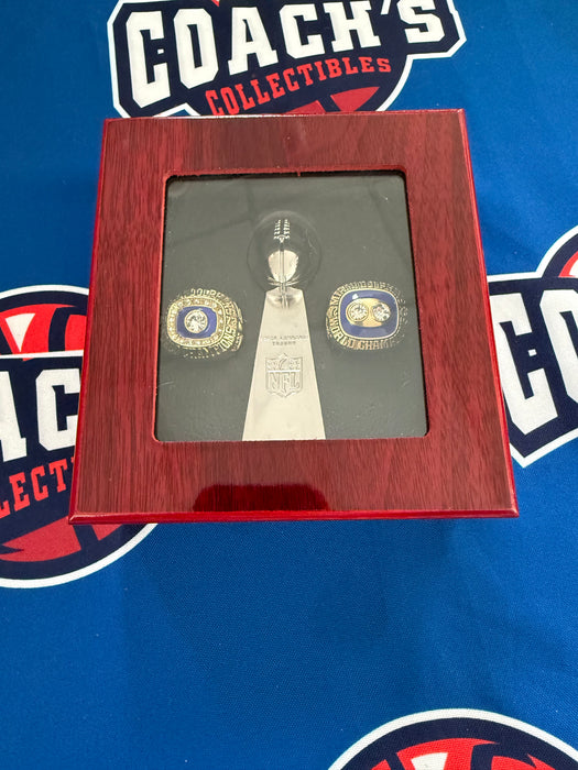 Miami Dolphins 3pc Replica Super Bowl Ring & Lombardi Trophy Set w/ Display Box