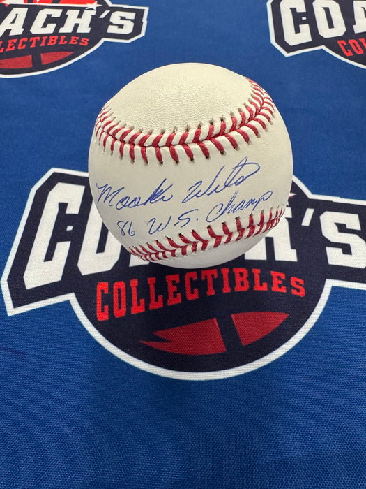 Mookie Wilson Autographed OML Baseball w/ 86 WS Champs (JSA)