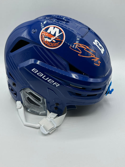 Mathew Barzal Autographed Full Size Bauer Hockey Helmet (Fanatics)