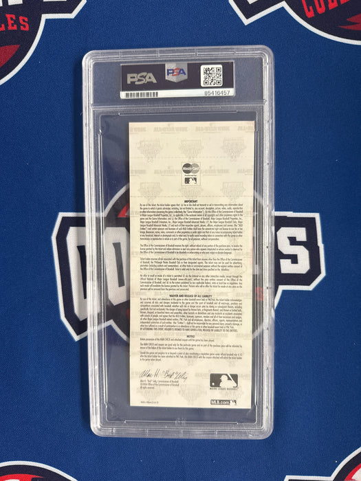 David Wright & Jose Reyes DUAL Autographed 2006 All Star Game Stub with Inscr (PSA SLABBED)