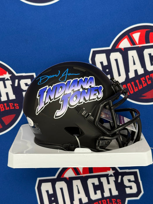 Daniel Jones Autographed CUSTOM “Indiana Jones” Colts Eclipse Alternate Mini Helmet (JSA)