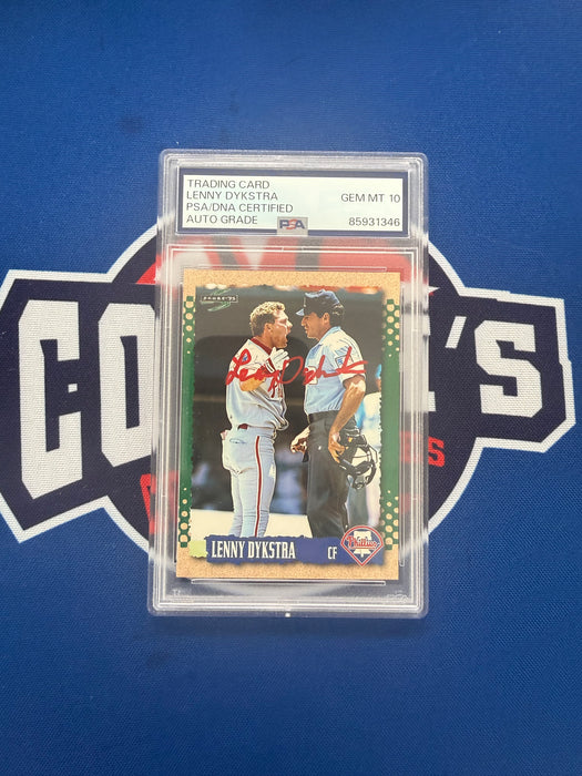Lenny Dykstra Autographed 1994/95 Score Base Card (PSA SLAB)