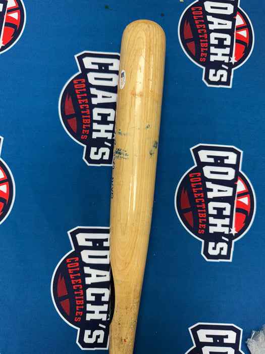 Ronny Mauricio Autographed GAME USED Bat from 2025 Season w/ Inscr (JSA)