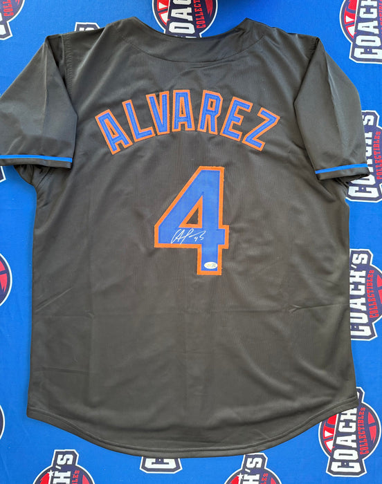 Francisco Alvarez Autographed CUSTOM NY Mets Black Jersey (JSA)
