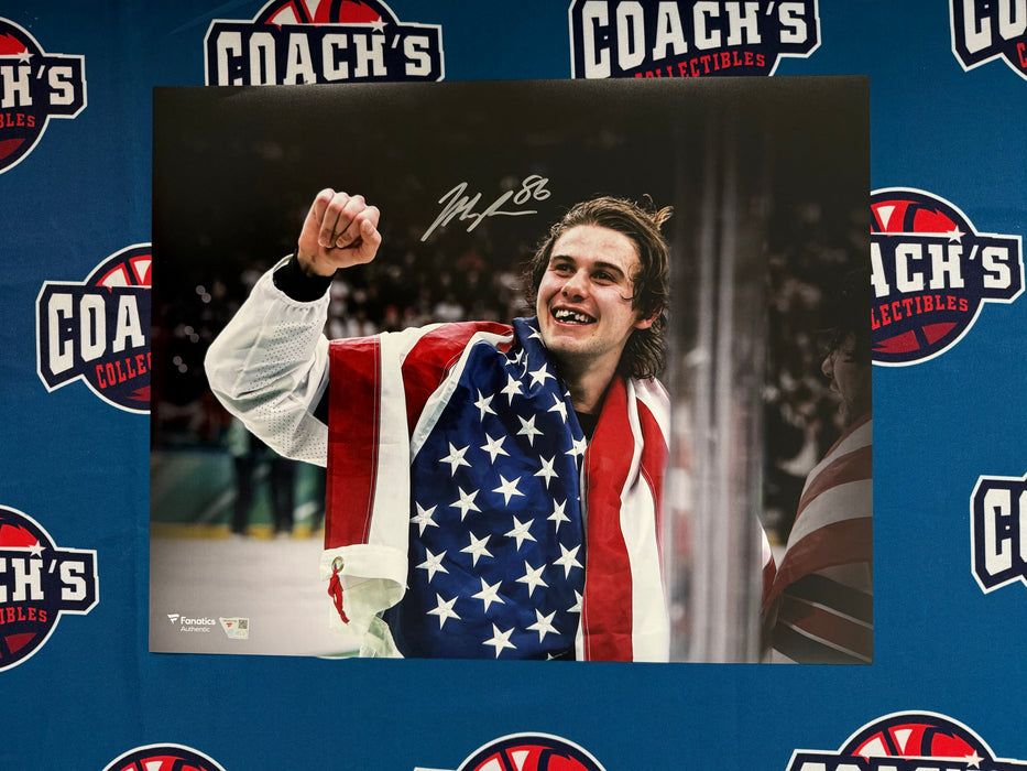 Jack Hughes Autographed Team USA Olympic Gold 16x20 Photo (Fanatics)