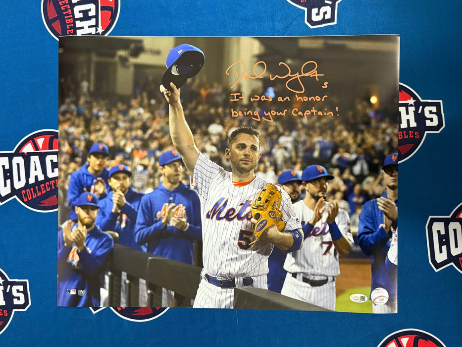 David Wright Autographed 16x20 Final Game Crowd Salute Photo with Inscription (JSA)