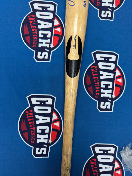 Ronny Mauricio Autographed GAME USED Bat from 2025 Season w/ Inscr (JSA)